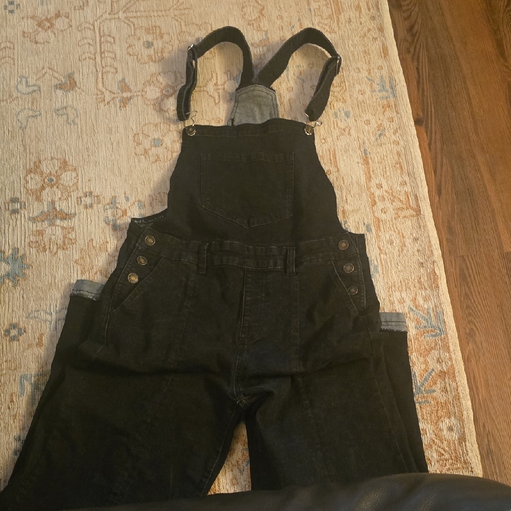 Black Denim Overalls